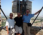 Die Pilger auf dem Torre Mangia Jean-Paul, Francois und Hermann auf dem Torre del Mangia